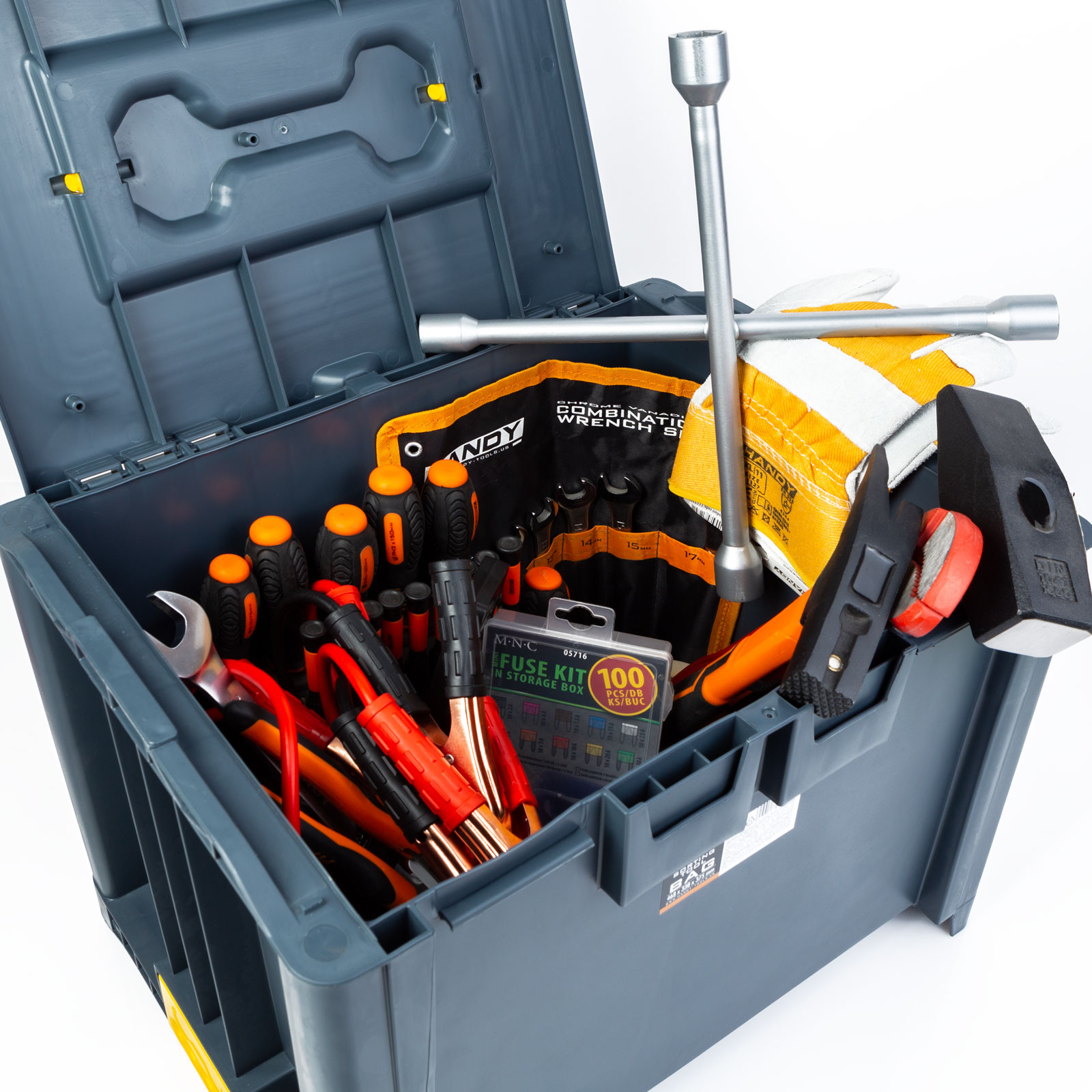 Afbeelding van Sorteerbare Stapelbare Gereedschapskoffer “L” – Koppelbare Kunststof Toolbox Met Hoge Inhoud – Met