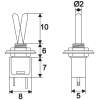 Afbeelding van 5x Tuimelschakelaar ON-OFF – Mini Toggle Switch 1 Circuit – Soldeerbare Inbouwschakelaar 1A 250V –