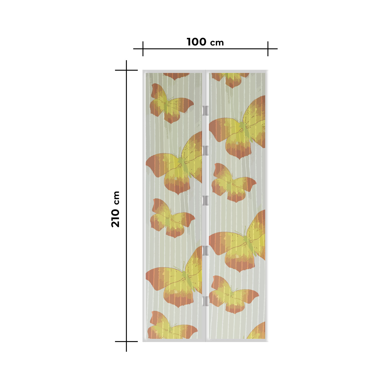 Afbeelding van Magnetisch Deurgordijn Tegen Insecten – Vliegengordijn / Hordeur - Hor met Magneten – Gele Vlinder –