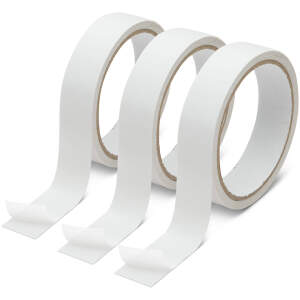 Afbeelding van Dubbelzijdige Tape Set – Zelfklevende Bevestigingstape – 3 Rollen – 24 mm × 8 m – Voor Huishoudelijk