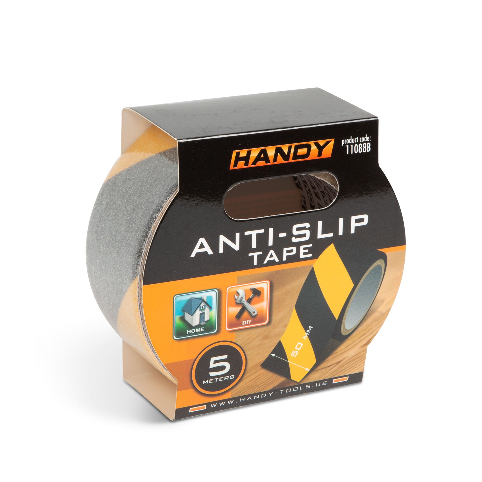 Afbeelding van Handy - Anti Slip Strip Waarschuwingstape Zelfklevend - 5M x 5 CM - Zwart/Geel Antislip tape voor Trap,