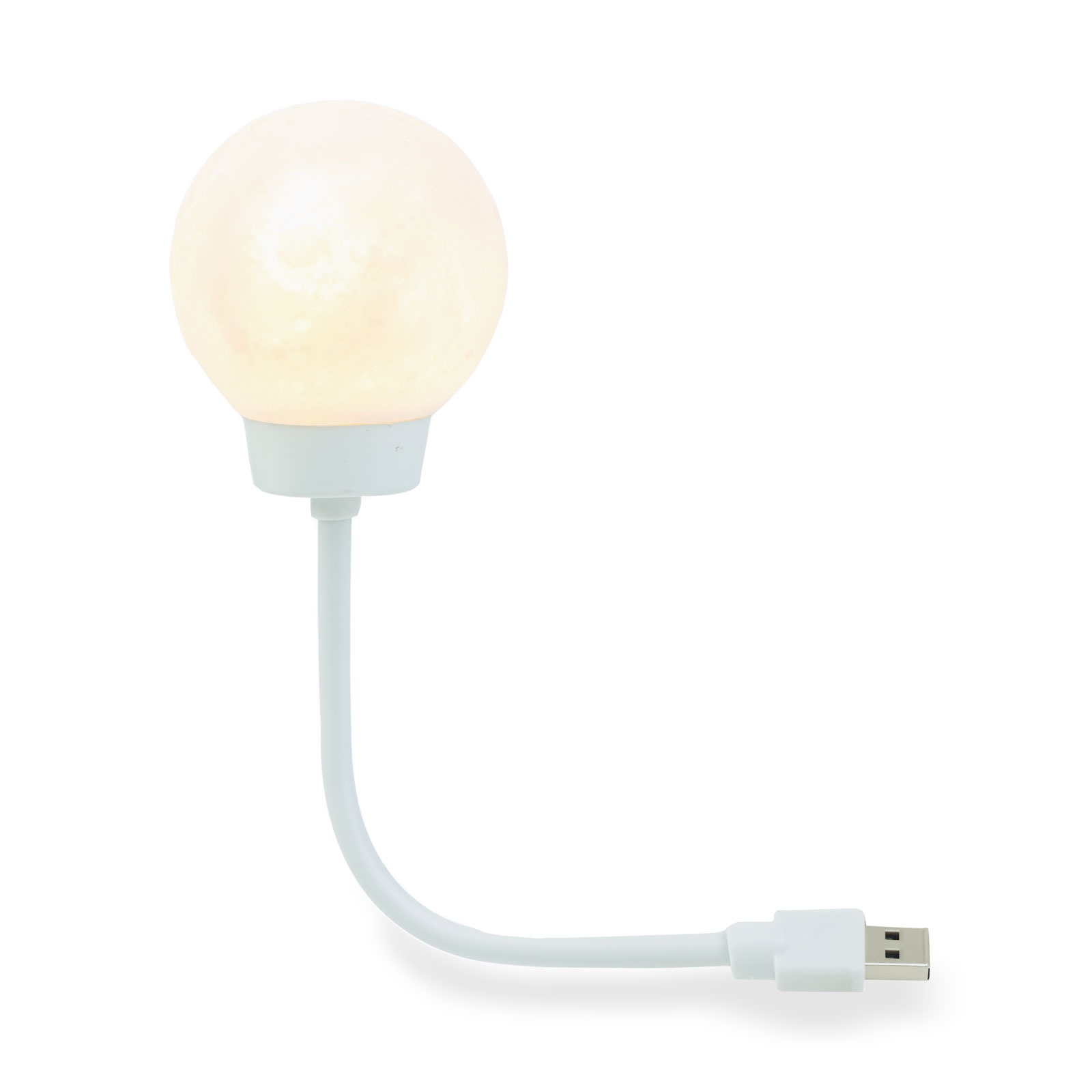 Afbeelding van Nacht Sfeerlamp - Maanlantaarn - Warm Wit LED - USB Voeding - 3D Geprinte Maanstructuur - Ø65 mm - Voor