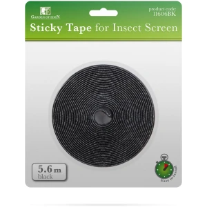 Afbeelding van Insectengaas Bevestigingstape – Zelfklevend – 5,6 M X 1 Cm – Zwart – Voor Horren, Raam- En Deurgaas