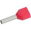 Afbeelding van 100x Geïsoleerde Dubbele Adereindhuls 2×1,0 Mm² Rood – Cord End Terminal Voor Dubbele Bedrading –
