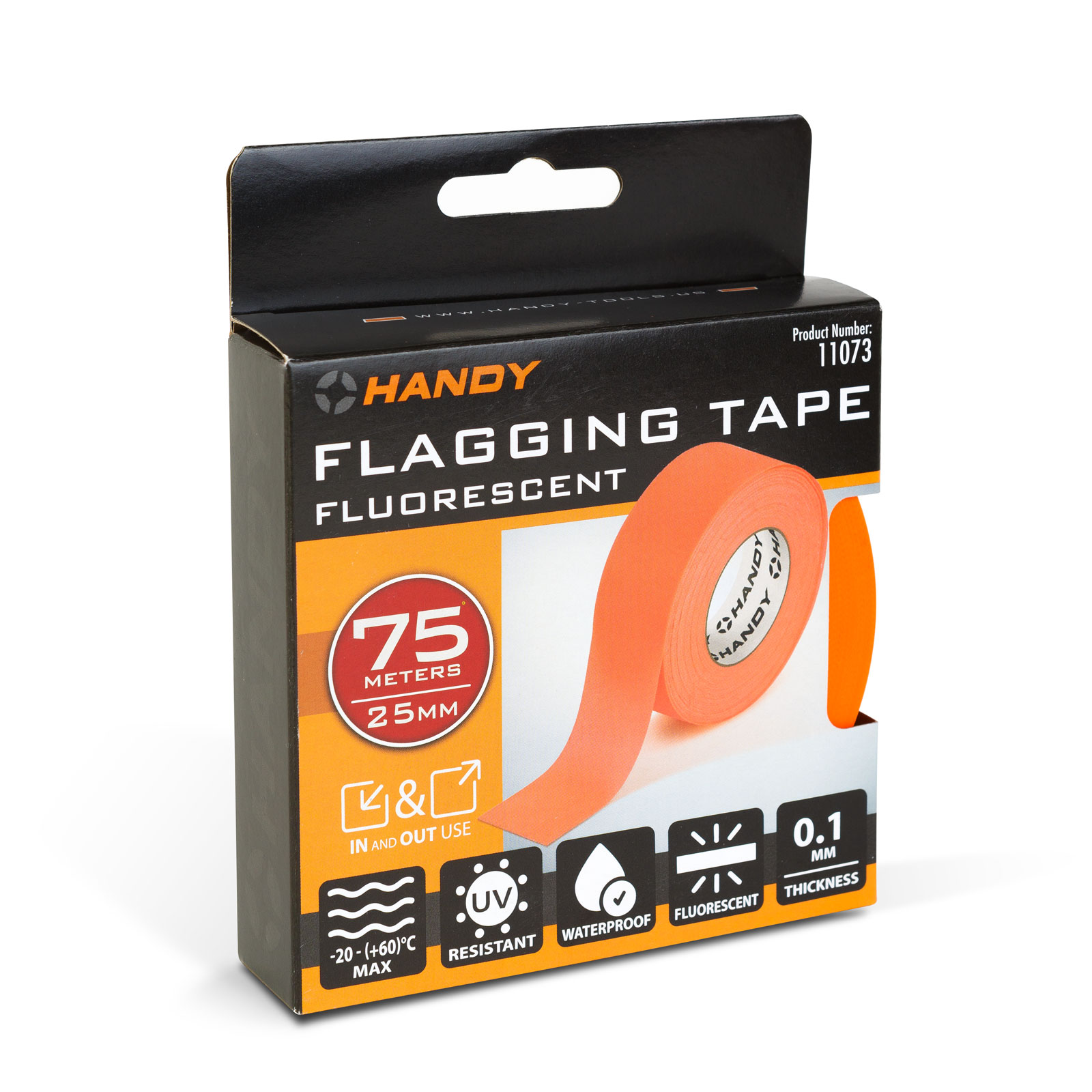 Afbeelding van Fluorescerende Markeringsband Tape Oranje 75 m × 25 mm – PVC Afzet- En Waarschuwingslint – Niet