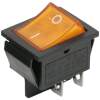 Afbeelding van 5x Rocker Schakelaar Zwart Met Gele LED – Verlichte Tuimelschakelaar DPST 250V 16A – Inbouw ON/OFF