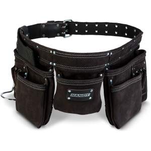 Afbeelding van Handy - Gereedschapsgordel met Hamerhouder en Riem - Groot - Zwart - 7 Vakken - Spijkerschort -