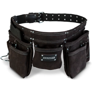 Afbeelding van Handy - Gereedschapsgordel met Hamerhouder en Riem - Groot - Zwart - 7 Vakken - Spijkerschort -