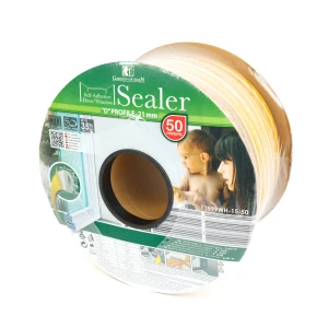 Afbeelding van Zelfklevende Deur- En Raamafdichting Tochtstrip Op Rol – D-Profiel – Wit – 50 Meter (2 × 25 m) –