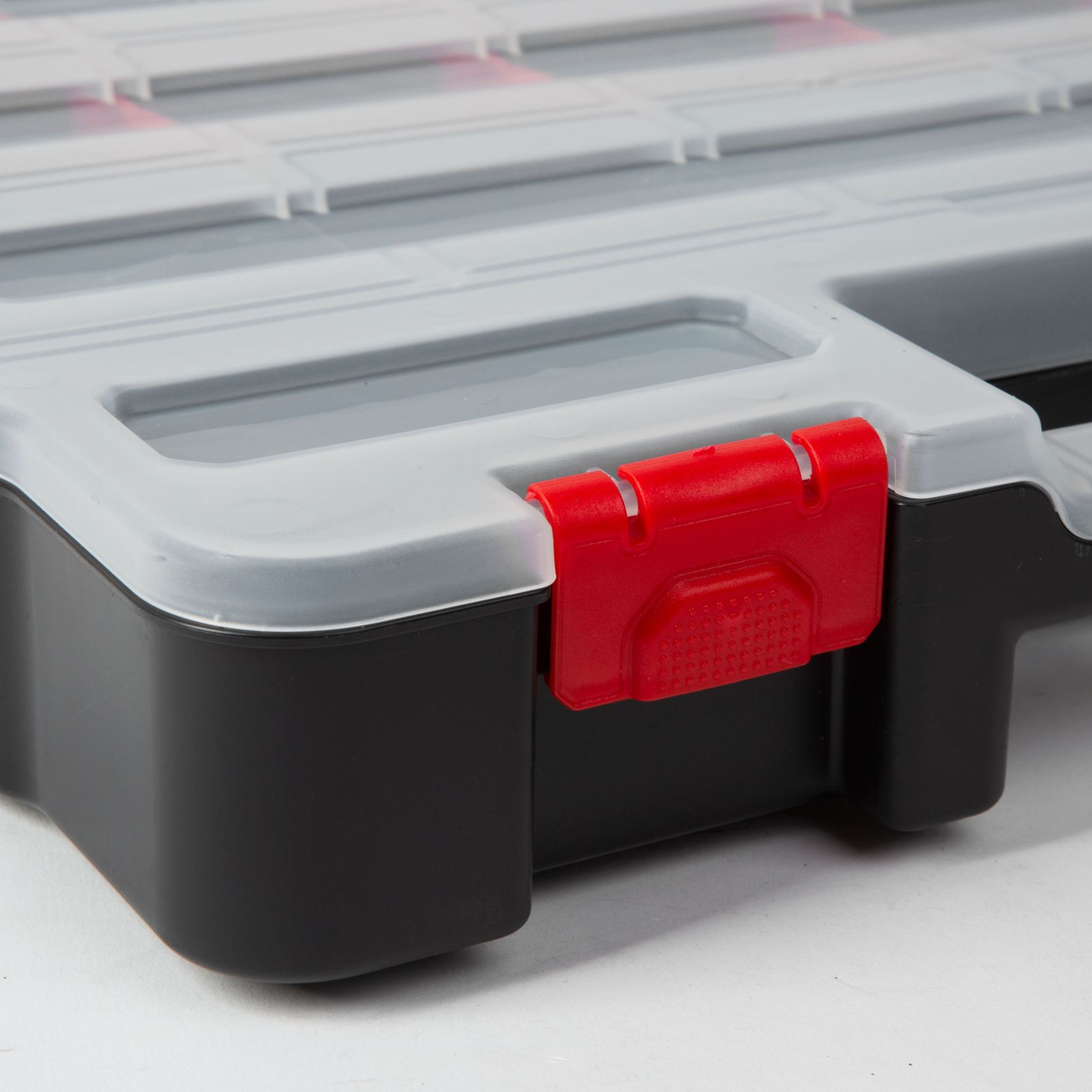 Afbeelding van Stapelbare Sorteerdoos - 270 x 330 x 60 mm - Organizer / Gereedschapsdoos met Vakken en Transparant Deksel