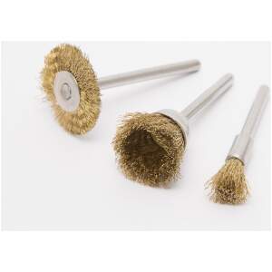 Afbeelding van Messing Borstel Set - 3 Delige Borstelset Met Opspanstift Ø3,1mm - Max 28.000 RPM - Geschikt Voor Midi 10362