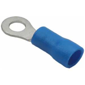 Afbeelding van 100x Geïsoleerde Ringkabelschoen 6,5/3,4 Mm Blauw – Ringoog Kabelschoen Met Blauwe PVC Isolatie –