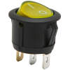 Afbeelding van 5x Verlichte Ronde Wipschakelaar SPST ON-OFF - Rocker Switch 250VAC 6A (10A) - Gele LED Indicatie Met I-O
