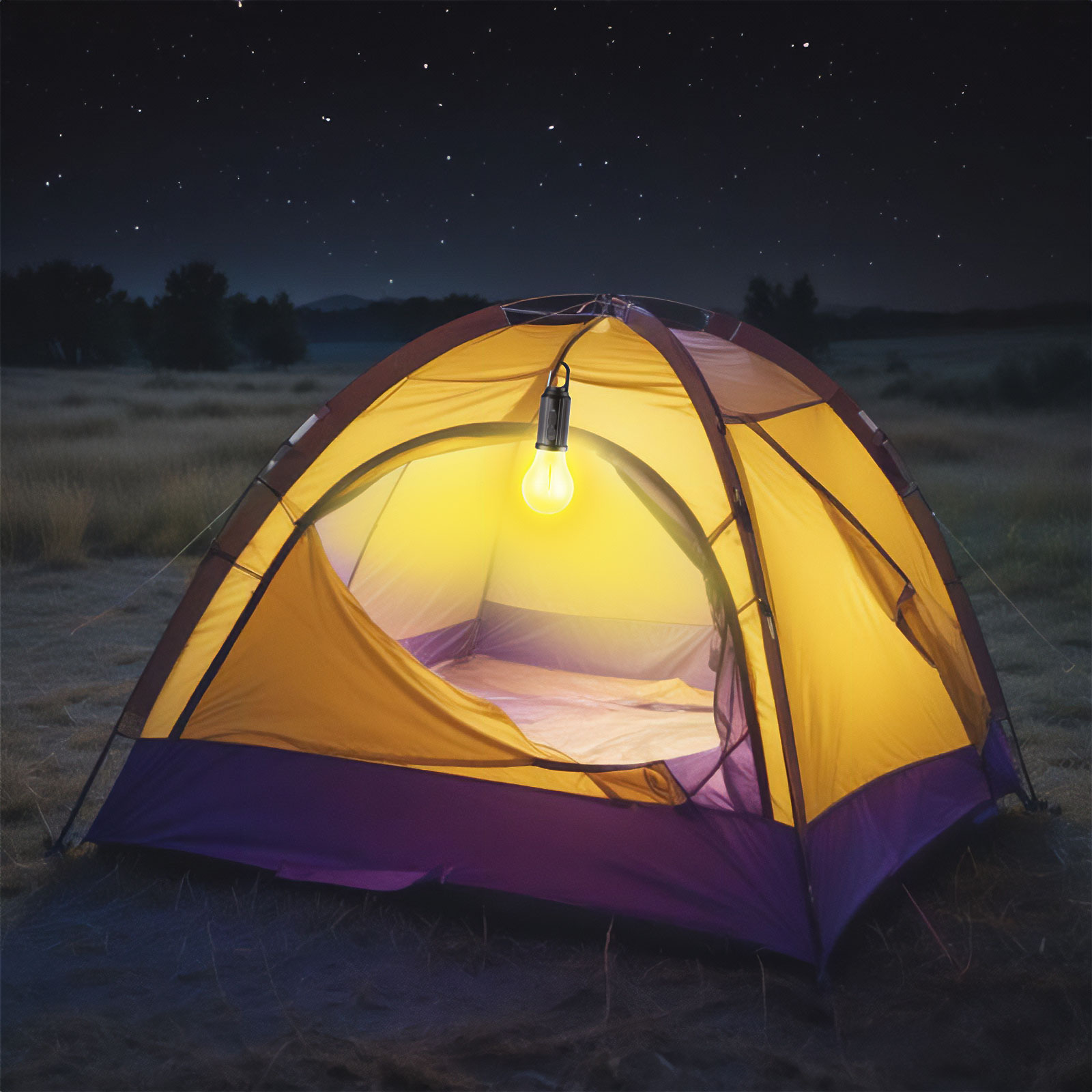 Afbeelding van Hangende Solar Lamp - LED Peervorm - 100 Lumen - 400mAh - USB-C - 4 Lichtstanden - Automatisch Aan/Uit - IP55