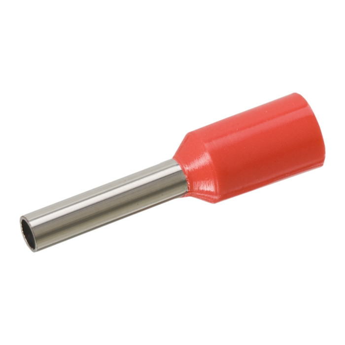 Afbeelding van 100x Geïsoleerde Adereindhuls 1,0 Mm² Rood – Cord End Terminal Met Rode Isolatie – Draad Eindhuls Voor