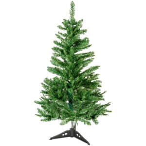 Afbeelding van Kunstkerstboom 90 Cm – PVC Kunst Kerstboom Donkergroen – Kleine Kunstmatige Kerstboom Met Voet – Mini