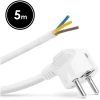 Afbeelding van Haakse Stekker Met 5 Meter Kabel Wit – Montagebare Netstekker Met Aarde – Losse Stekker 230V 16A –