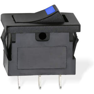 Afbeelding van 5x Rocker Schakelaar Zwart Met Blauwe LED – Verlichte Tuimelschakelaar SPST 12V 15A – Inbouw ON/OFF