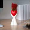 Afbeelding van Kunstplant Met Rood Hart – Kunstmatige Plant Decoratie – Ø10 X 35 Cm – Bordeaux – Onderhoudsvrij En