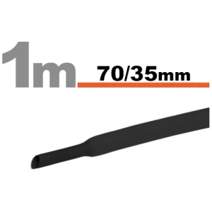 Afbeelding van 2× 1 Meter Krimpkous Zwart 70 / 35 mm – 2 Stukken Van 1 Meter – Extra Grote Warmtekrimpbuis Voor