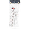 Afbeelding van Witte 6-voudige stekkerdoos, verlengsnoer en 5 meter kabel - ideaal voor thuis en kantoor. Inclusief CEE 7/7