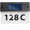 Afbeelding van Zonne-Energie Solar Verlicht Huisnummer Lamp met Transparant Plexiglas – Nummer Bord Huis met Verlichting -