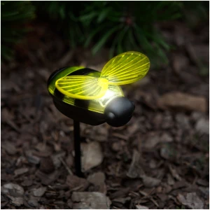 Afbeelding van Solar Tuinlamp - Bij - Met Grondpin – LED Tuinverlichting Op Zonne-Energie – Witte LED – Automatisch
