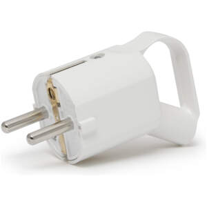 Afbeelding van Losse Netstekker Met Treklip Wit – Inline Stekker Met Handgreep – AC Stekker 230V 16A Met