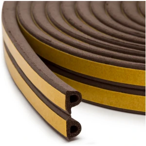 Afbeelding van Zelfklevende Deur- En Raamafdichting Tochtstrip Op Rol – P-Profiel – Bruin – 6 Meter (2 × 3 m) –