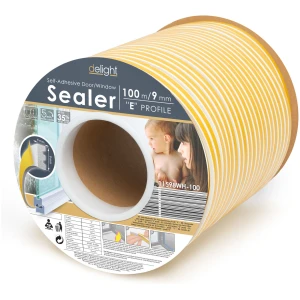 Afbeelding van Zelfklevende Deur- En Raamafdichting Tochtstrip Op Rol – E-Profiel – Wit – 100 Meter (2 × 50 m) –
