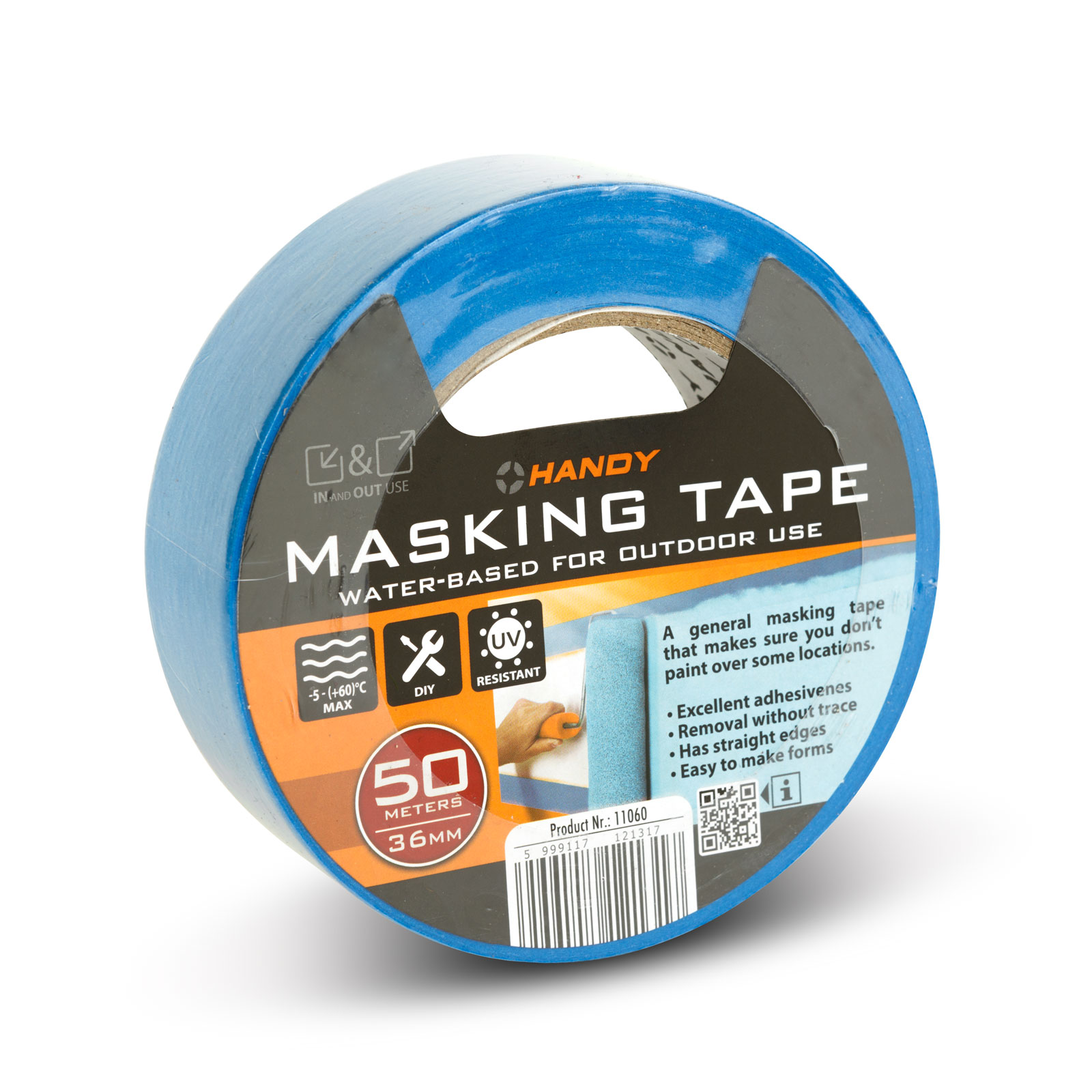 Afbeelding van Afplaktape Blauw 50 m × 36 mm – Watergedragen Maskingtape Voor Buitenwerk – UV-Bestendig Tot 14 Dagen