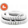 Afbeelding van Spiraal Telefoonkabel 6 m - 4P4C naar 4P4C Modulaire Aansluiting, Wit, Flexibel & Duurzaam voor Vaste