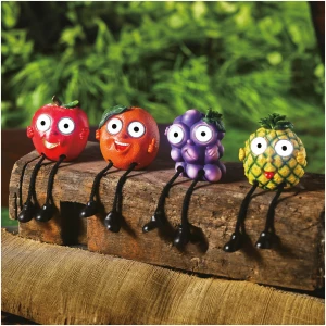 Afbeelding van 1x Zonne-Energie Solar Tuindecoratie Fruit met Voetjes – 2x Koel Wit LED – Decoratieve Solar Lamp voor