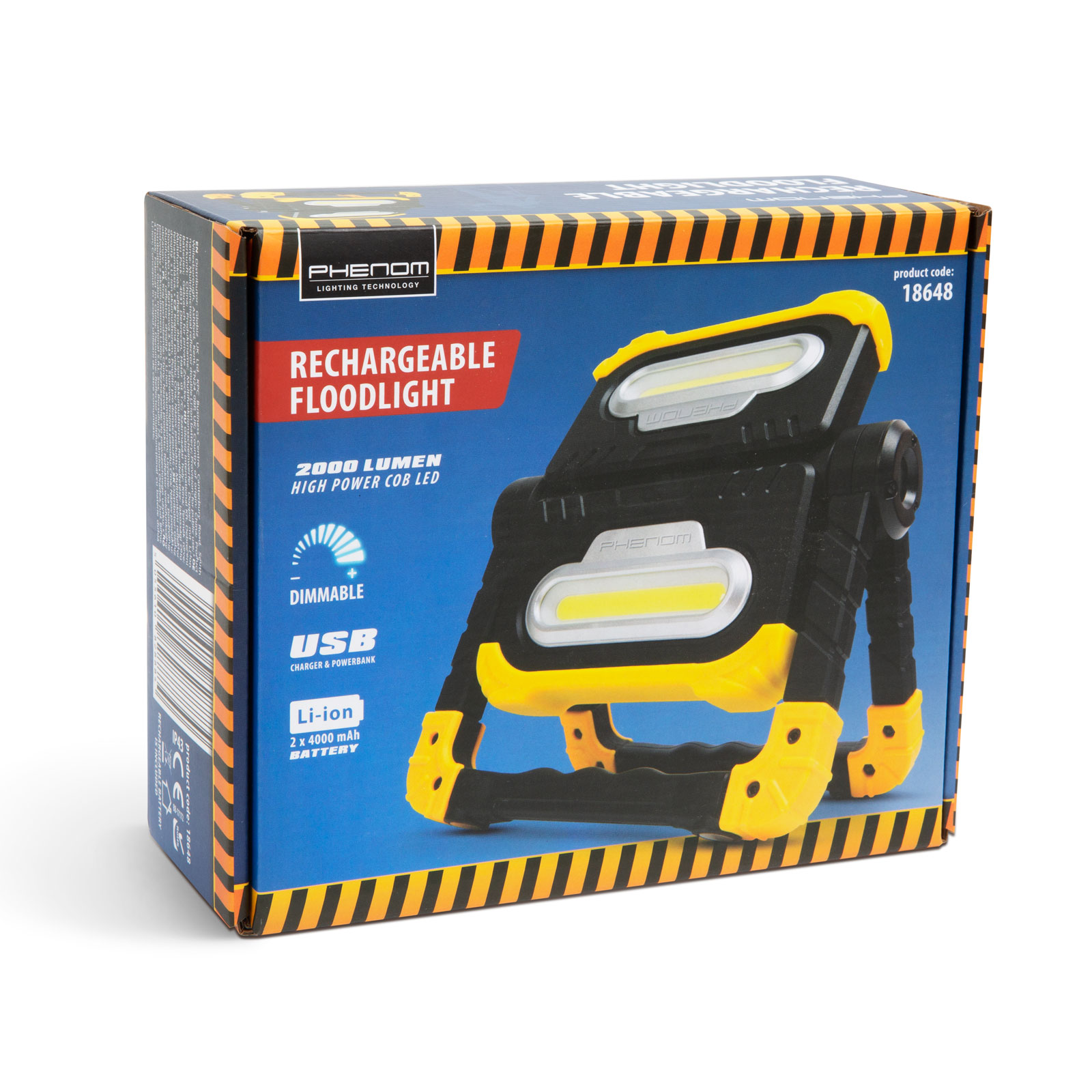 Afbeelding van Multifunctionele LED Bouwlamp - 2×1000 Lumen, Draagbaar & Oplaadbaar met Powerbankfunctie en 270°