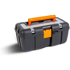 Afbeelding van Compacte Kunststof Gereedschapskoffer Met Inlegbak – Kleine Toolbox Met Transparante Deksel En Organizer