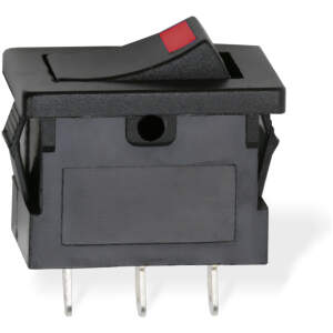 Afbeelding van 5x Rocker Schakelaar Zwart Met Rode LED – Verlichte Tuimelschakelaar SPST 12V 15A – Inbouw ON/OFF