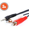 Afbeelding van Audio kabel 3 meter - 2x RCA plug naar 3,5 mm stereo JACK - Multimedia & TV aansluitkabel [20173] - e223