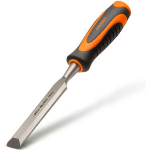 Afbeelding van Houtbeitel Met Slagkap – Gehard Staal HRC 57–62 – Ergonomische Rubber Handgreep – Precisiebeitel Voor