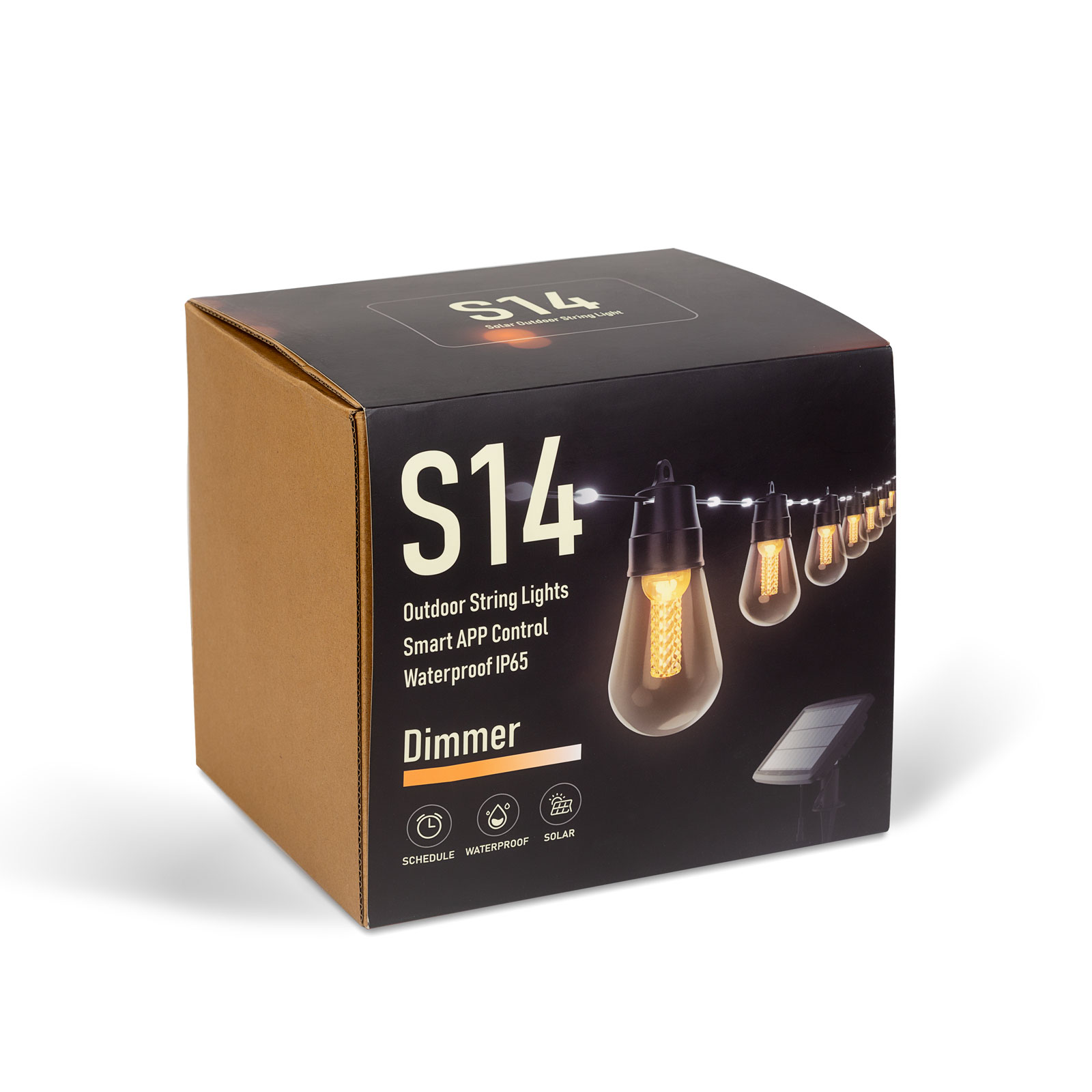 Afbeelding van Smart Solar Lichtsnoer – 25 LED Lampen – Instelbare Kleurtemperatuur – 13,6 M – Met Bluetooth App En