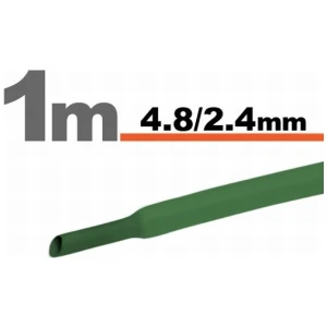 Afbeelding van 5× 1 Meter Krimpkous Groen 4,8 / 2,4 mm – 5 Stukken Van 1 Meter – Warmtekrimpbuis Voor Isolatie En