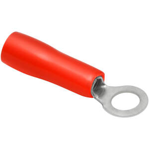 Afbeelding van 10x Geïsoleerde Ringkabelschoen 4/2 Mm Rood – Ringoog Kabelschoen Met PVC Isolatie – Elektrische Kabel