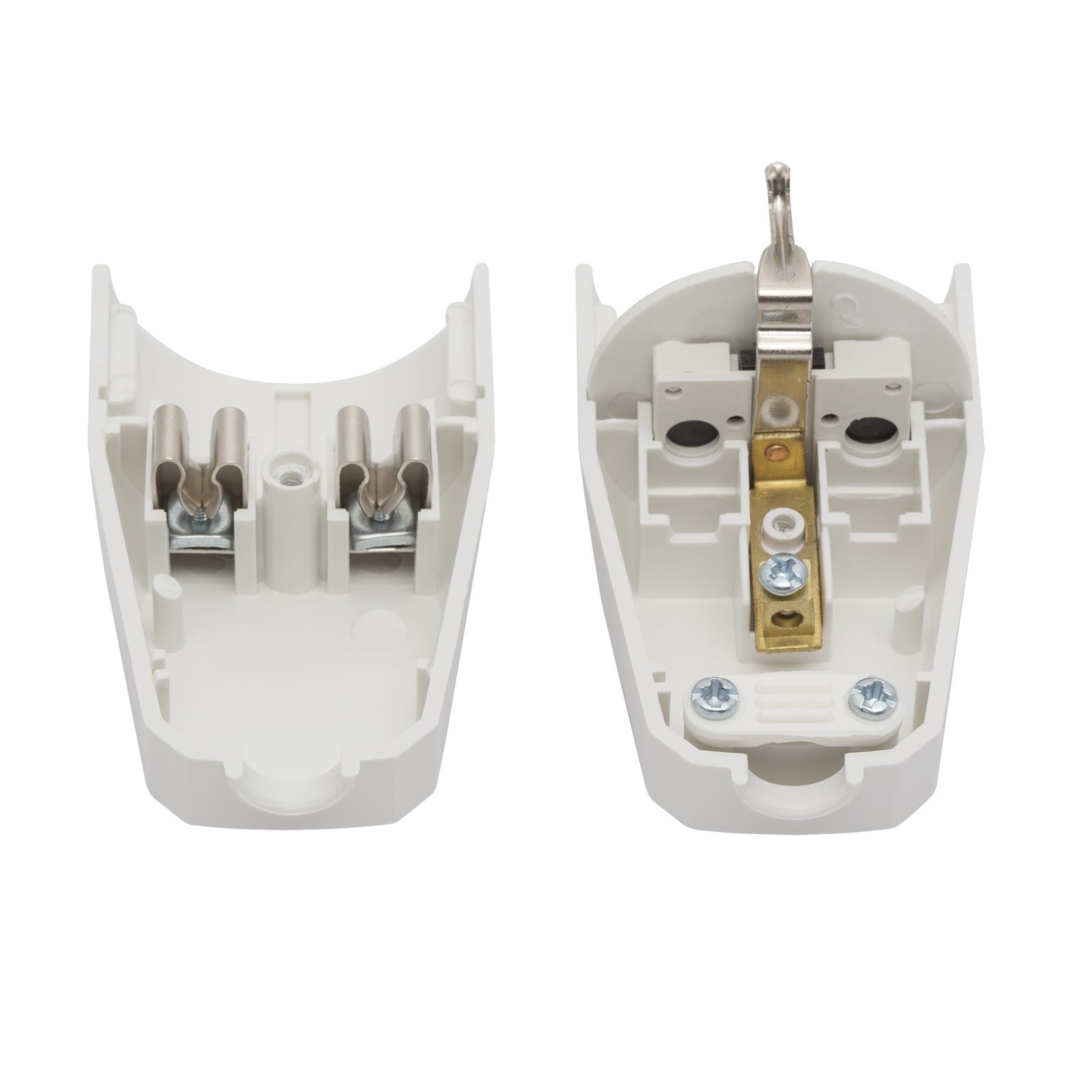 Afbeelding van Inline Contra Stekker Wit – Losse In-Line Stopcontact – AC Socket 230V 16A – Montagebare Contra Stekker