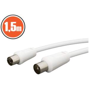 Afbeelding van COAX Antennekabel 1,5 Meter – COAX Male naar COAX Female – Wit – Geschikt voor TV, Decoder en