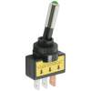 Afbeelding van 2x Tuimelschakelaar Met Groene LED SPST OFF-ON - Toggle Switch 12V DC 20A - Inbouw Schakelaar Met LED