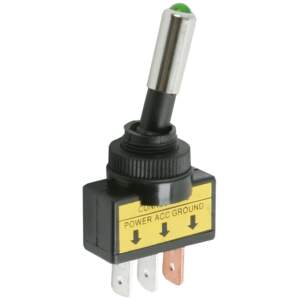 Afbeelding van 2x Tuimelschakelaar Met Groene LED SPST OFF-ON - Toggle Switch 12V DC 20A - Inbouw Schakelaar Met LED
