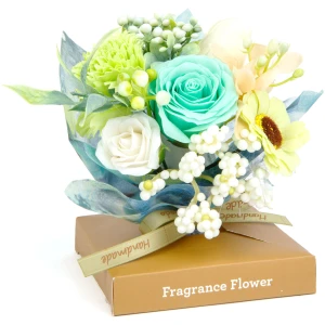 Afbeelding van Kunstplant voor Binnen - Woon & Kamer Decoratie - Roos - Kunstboeket - 11 x 11 x 14 cm - Nepplant - 1