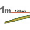 Afbeelding van 10× 1 Meter Krimpkous Groen/Geel 10 / 5 mm – 10 Stukken Van 1 Meter – Warmtekrimpbuis Voor Isolatie En
