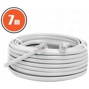 Afbeelding van 6P4C Modulaire Kabel - 6P4C Naar 6P4C - 7M - Wit - Voor Telefoon- En Dataverbindingen [20302] - f5db d787