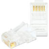 Afbeelding van 100x RJ45 Connector Cat 6 UTP – 8P8C Modular Plug Met 8 Vergulde Contacten – Netwerk Stekker Voor