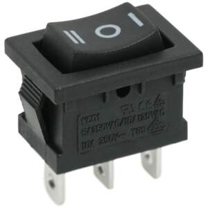 Afbeelding van 5x Wipschakelaar SPDT ON-OFF-ON - 3 Standen Rocker Switch 250VAC 6A - Inbouw Schakelaar Met Middenstand Open